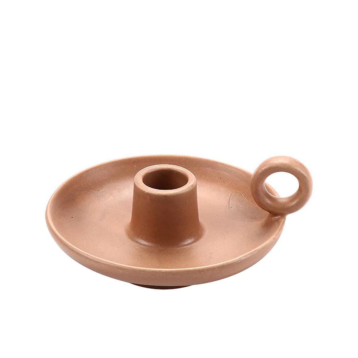 Hengergyertyatartó Line - barna, kerámia (13,6/12,6/6,1cm) - Modern Living