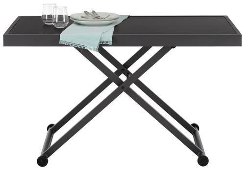 Gartentisch Moskau Anthrazit klappbar ca. 120x70x64cm - Anthrazit, Glas/Metall (120/45-70/64cm) - Mömax