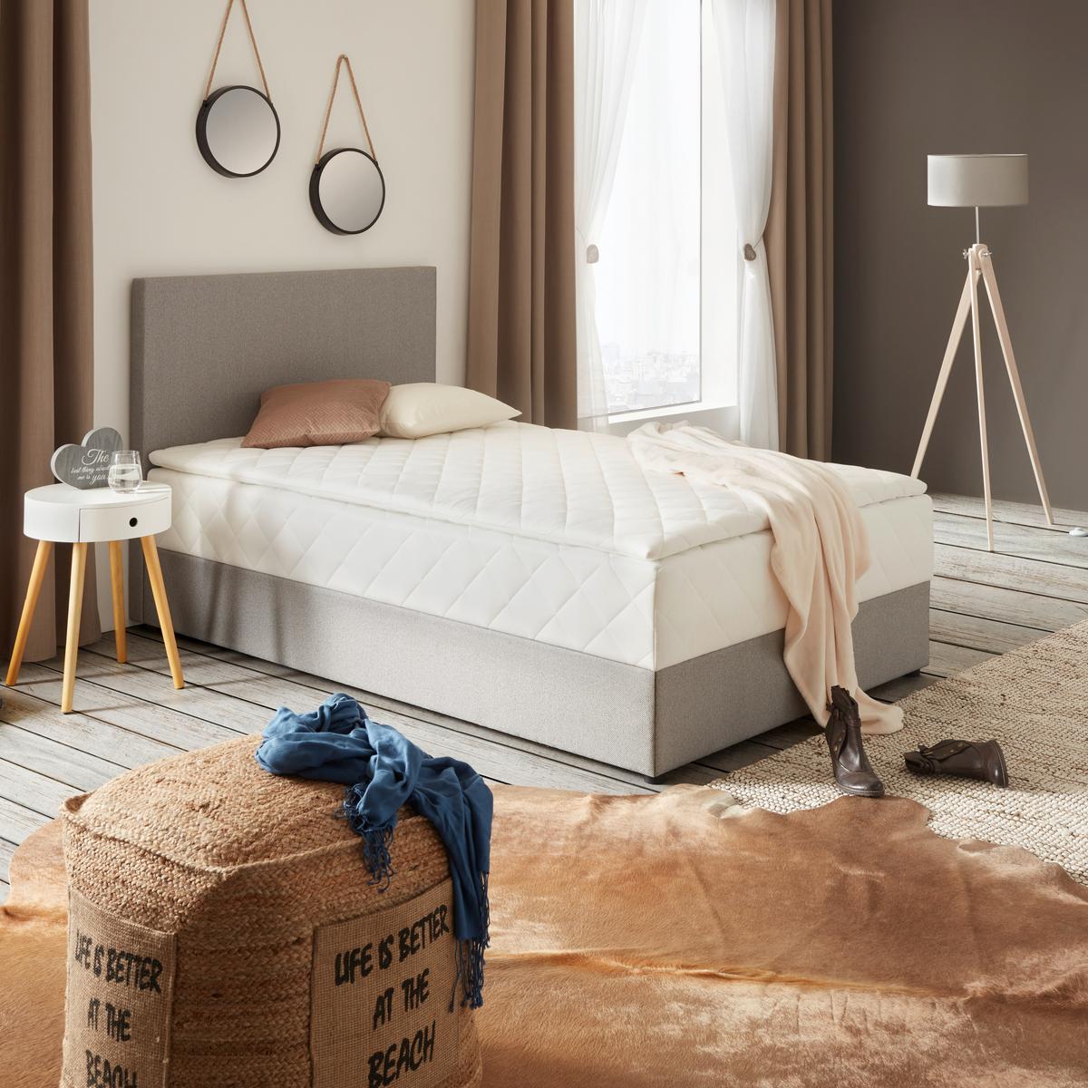 Boxbett Boxy in Grau ca. 120x200cm - Grau, KONVENTIONELL, Textil (120/200cm) - Based