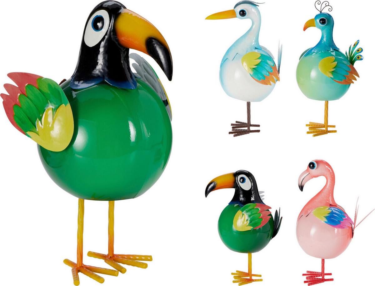 Dekor Madár Birds - pink/türkiz, fém (23/18/38,5cm)