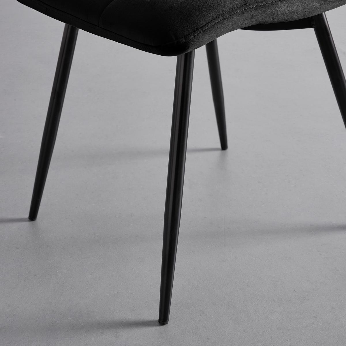 Stuhl Suri Schwarz Samt Gepolstert - Schwarz, MODERN, Holz/Textil (46/87/59cm) - Bessagi Home