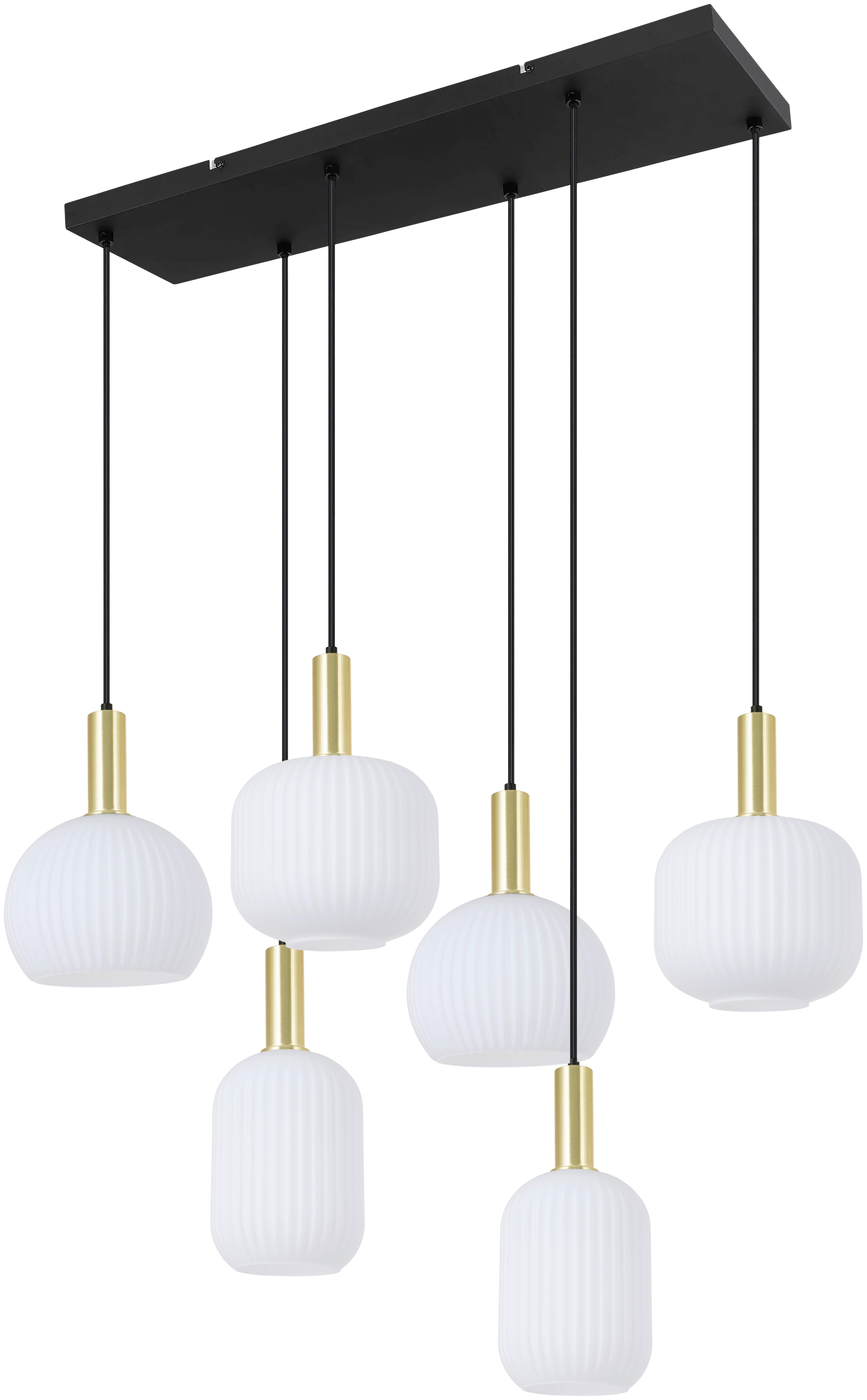 HÄNGLAMPA SCHER - vit/svart, Modern, metall/glas (95/39/120cm)