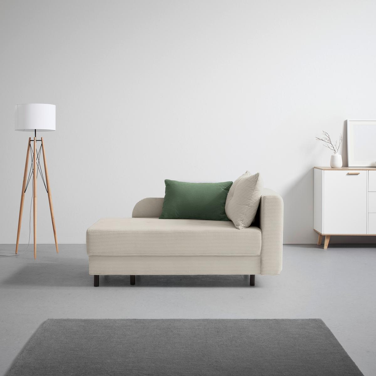 Liege Nova Beige - Beige/Schwarz, MODERN, Holz/Textil (145/62/85cm) - Mömax