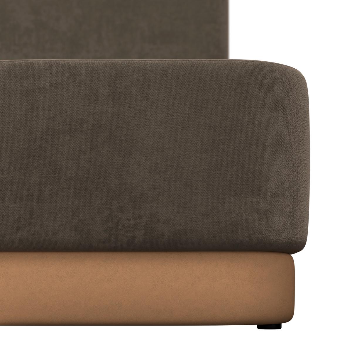 Polsterbett Josef Dunkelbraun ca. 180x200 cm - Dunkelbraun/Schwarz, Modern, Holz/Textil (180/200cm) - Bessagi Home