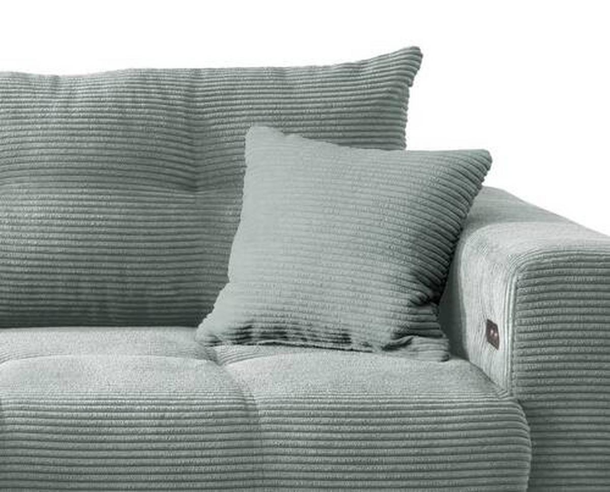 Wohnlandschaft Restato Hellblau Cord - Schwarz/Hellblau, MODERN, Holz/Textil (177/246cm) - MID.YOU