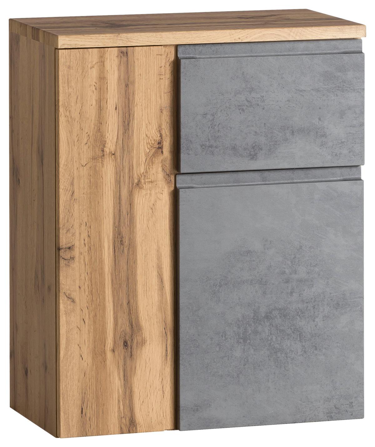 Unterschrank Varese ca. 65x79 cm Hellgrau/Eiche - Eiche Wotan/Hellgrau, MODERN, Holzwerkstoff (65/79/35cm) - Held