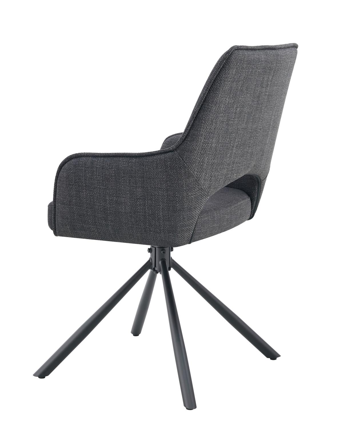 Set Naslanjačev Jana, Antracit, 2 Kos - antracit, Moderno, kovina/tekstil (57/91/64cm) - MID.YOU