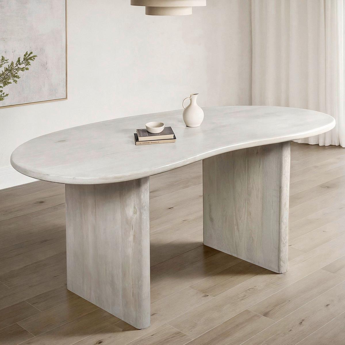 Jedilna Miza Mango, Bela, 180x90cm - bela, Design, les (180/90/75cm) - MID.YOU