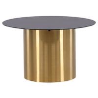 Couchtisch Ystad Ø ca. 80 cm Schwarz/Gold - Goldfarben/Schwarz, Design, Glas/Metall (80/80/46cm) - Livetastic