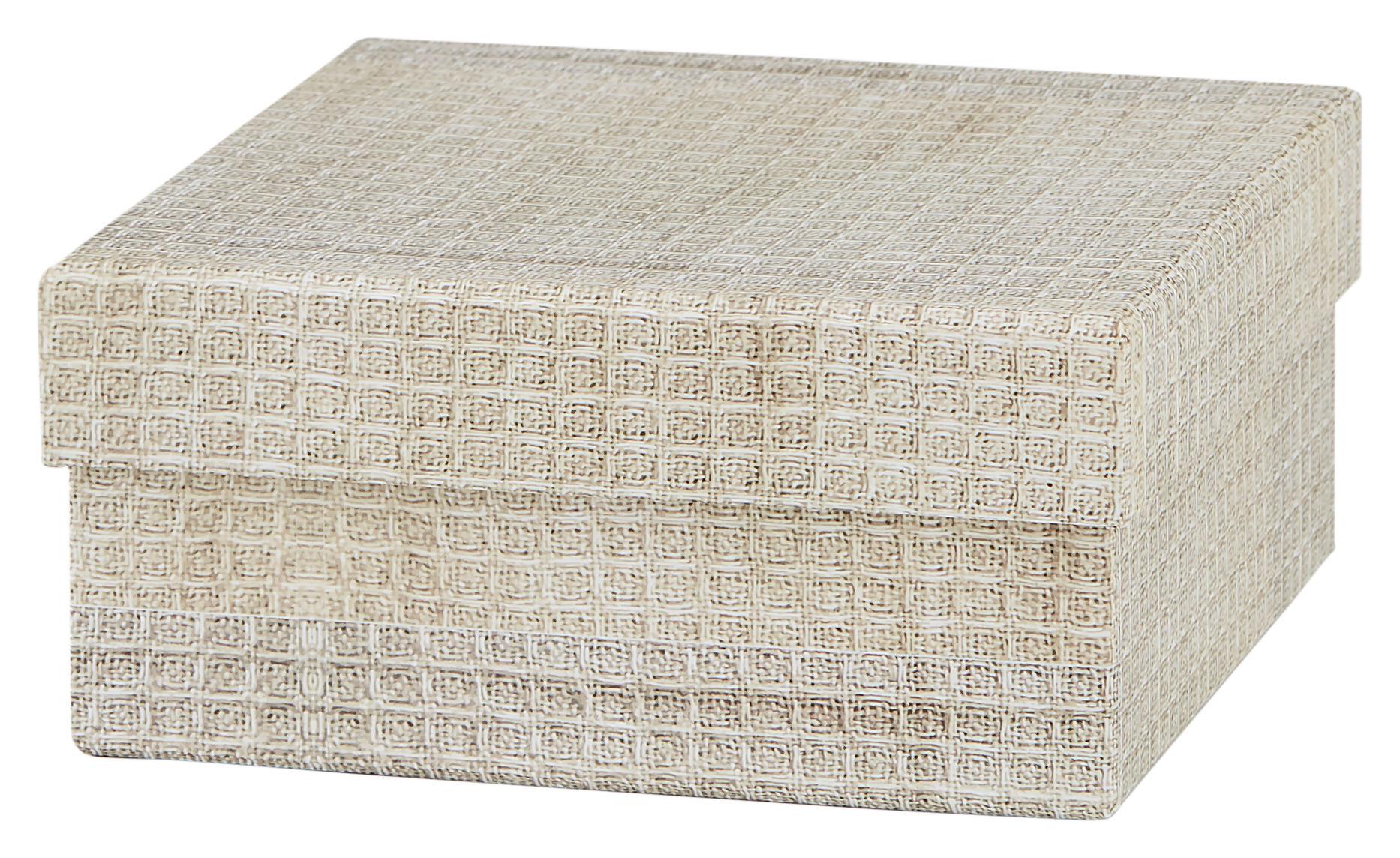 GESCHENKBOX DUNES - Beige/Weiß, MODERN, Karton/Papier (12/12/5,5cm) - Modern Living