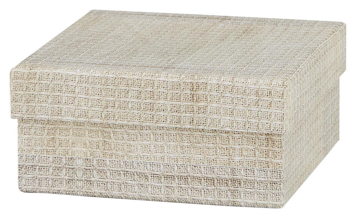 Ajándékdoboz Dunes - bézs/fehér, Modern, karton/papír (12/12/5,5cm) - Modern Living