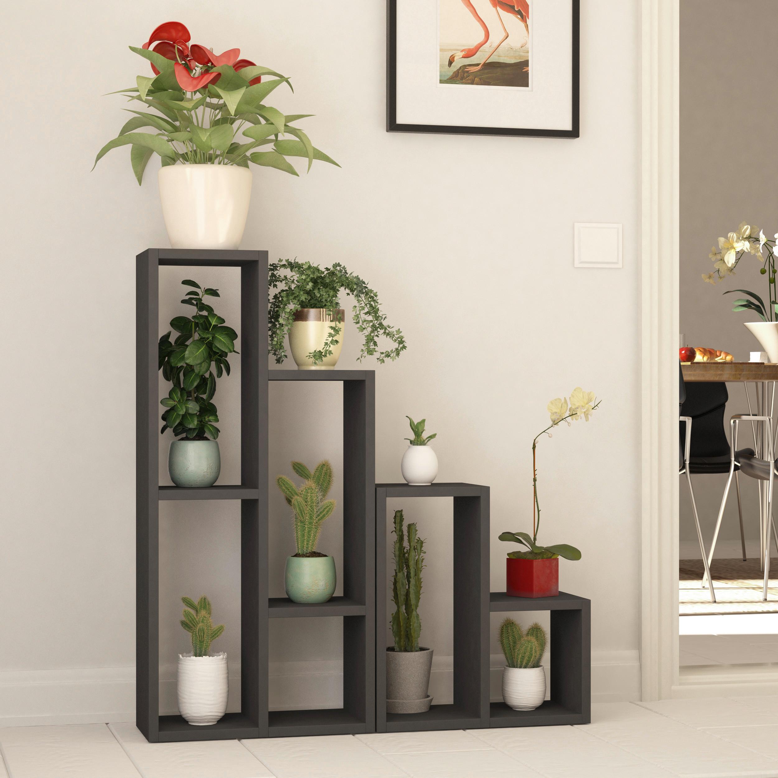 Regal Sule - antracit, Design, leseni material (42/89/20cm) - Livetastic