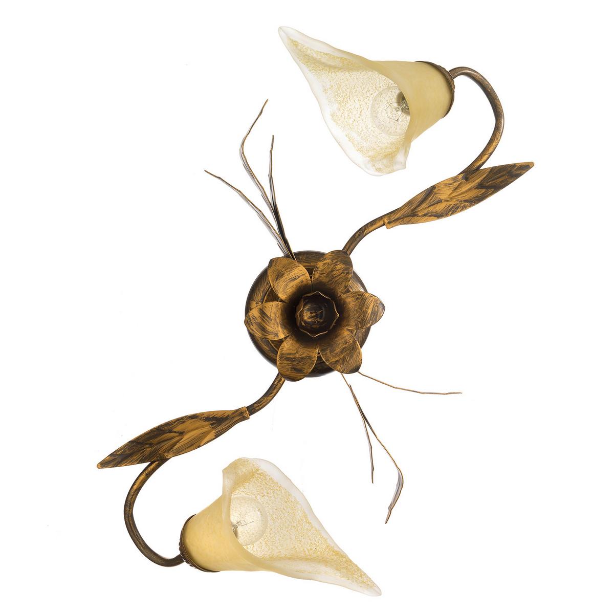 Deckenleuchte Alga Bronzefarben max. 6 Watt - Bronzefarben, KONVENTIONELL, Glas/Metall (55/25/40cm)