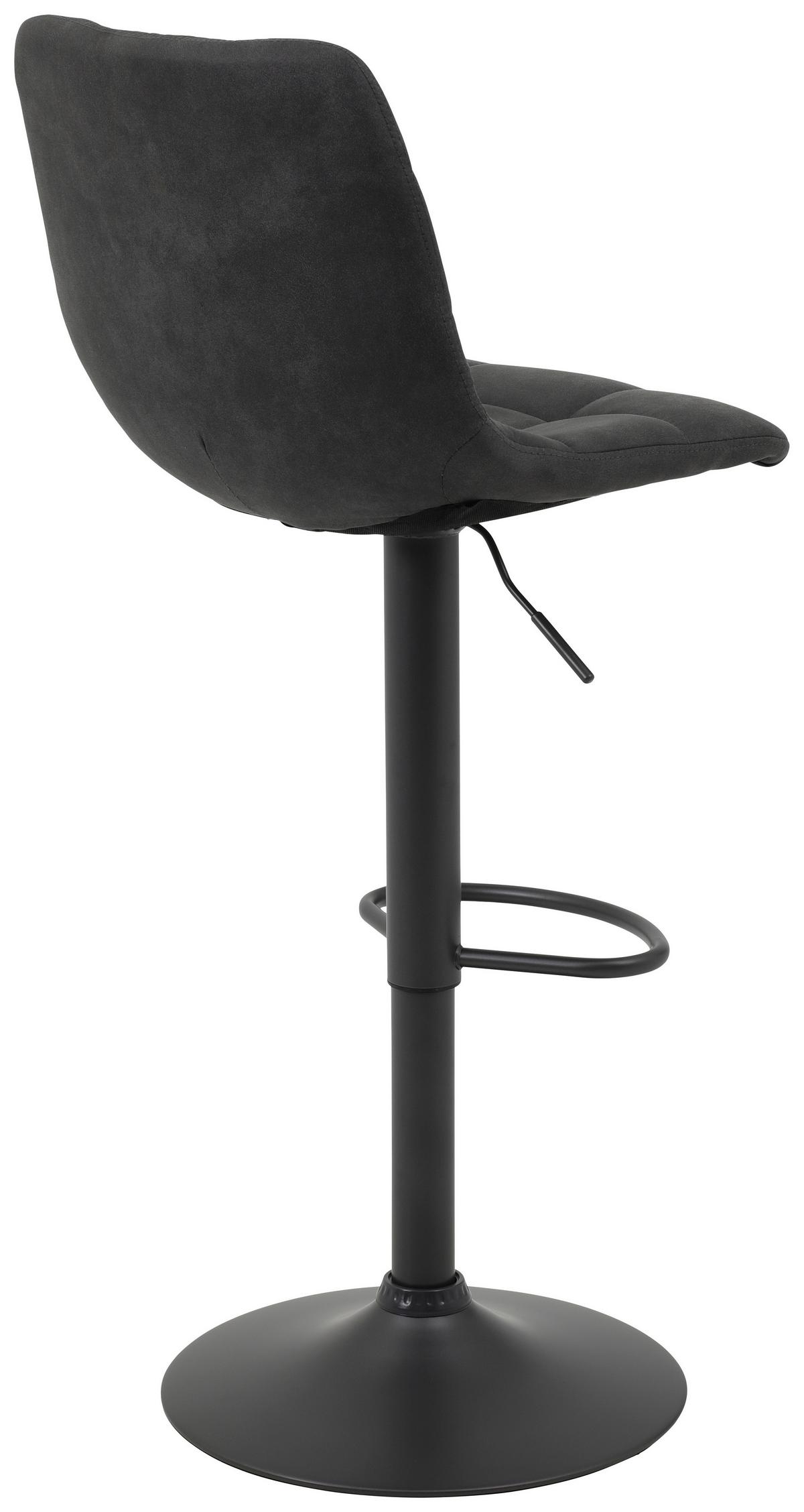 STOŁEK BAROWY YVONNE H - antracytowy/szary, Konventionell, metal/tkanina (43/113/44cm) - Carryhome