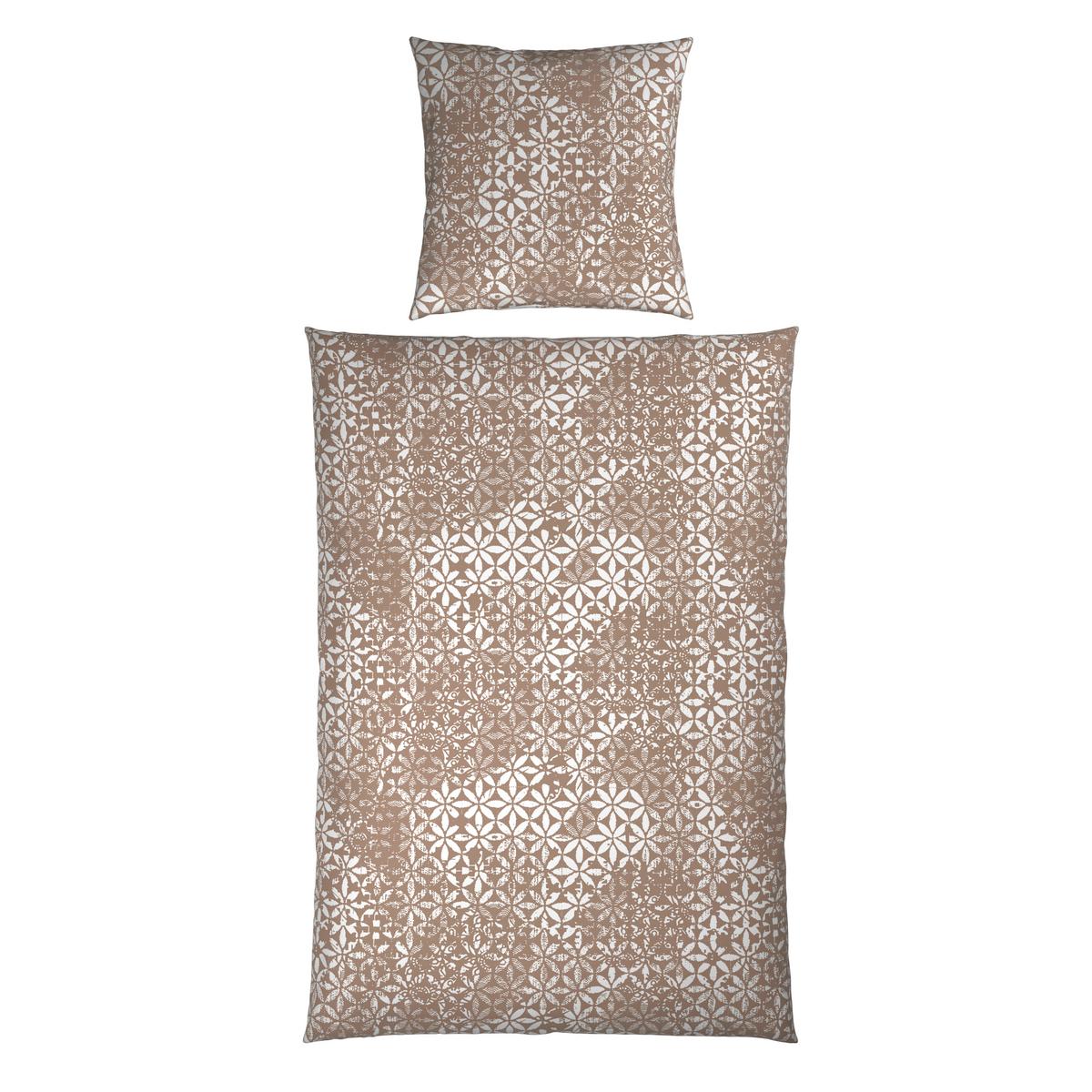 Bettwäsche Daniela Taupe ca. 135x200cm - Taupe, KONVENTIONELL, Textil (135/200cm) - Mömax