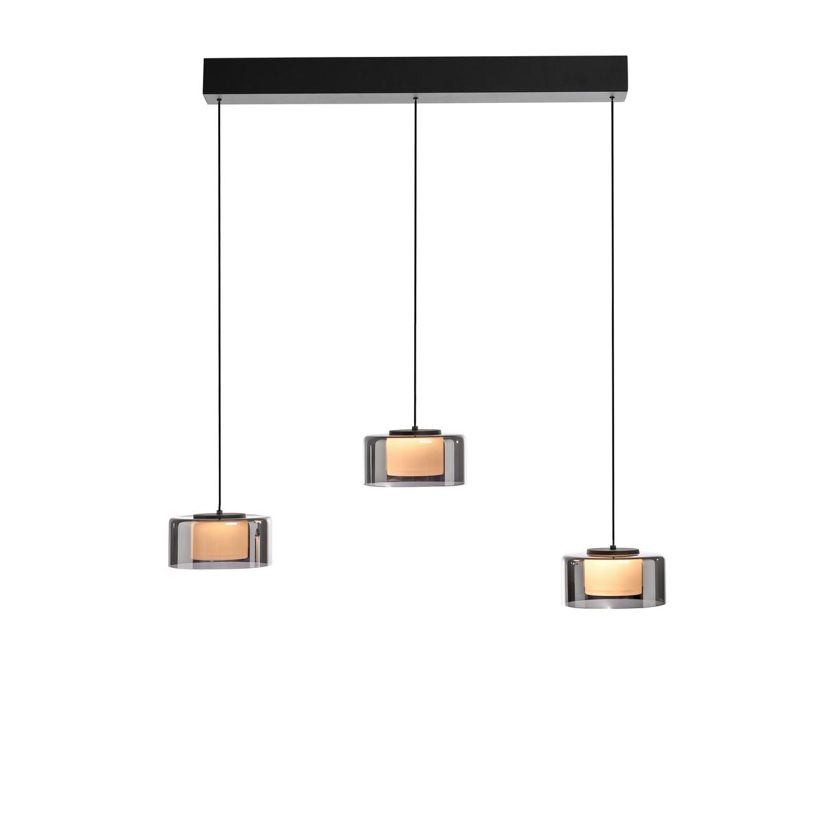 LAMPA WISZĄCA LED 2113-18 RIKA - czarny, Design, tworzywo sztuczne/metal (66/15/220cm) - Paul Neuhaus
