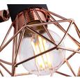 Wandspot Jessy - Schwarz/Kupferfarben, MODERN, Metall (12,5/10/12,5cm) - MODERN LIVING
