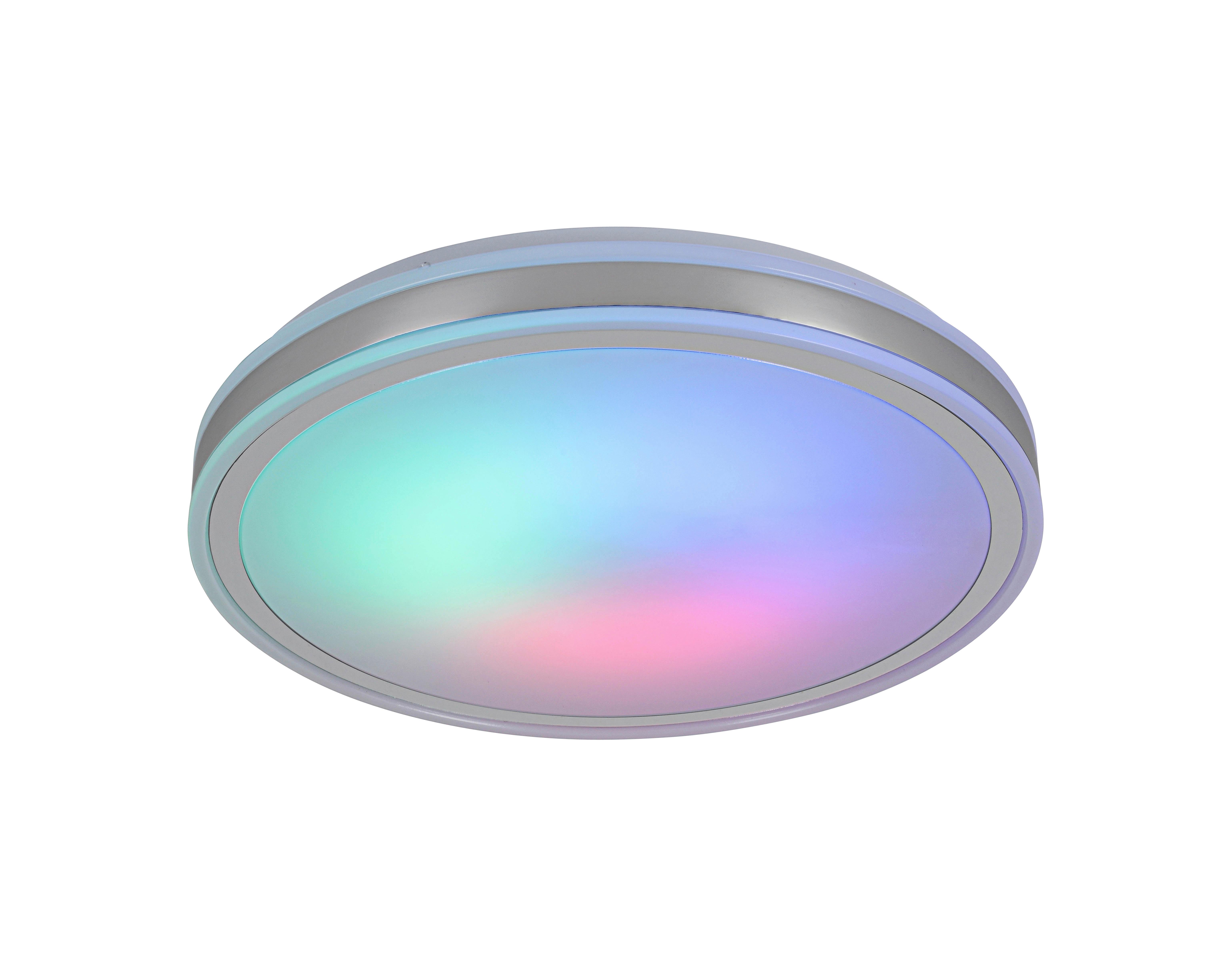 LED-TAKLAMPA FARBI - vit/kromfärg, Modern, metall/plast (38/6cm) - Mömax