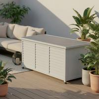 Kissenbox Biona Grau aus Echtholz - Grau, MODERN, Holz/Metall (132/60/66cm) - Bessagi Garden