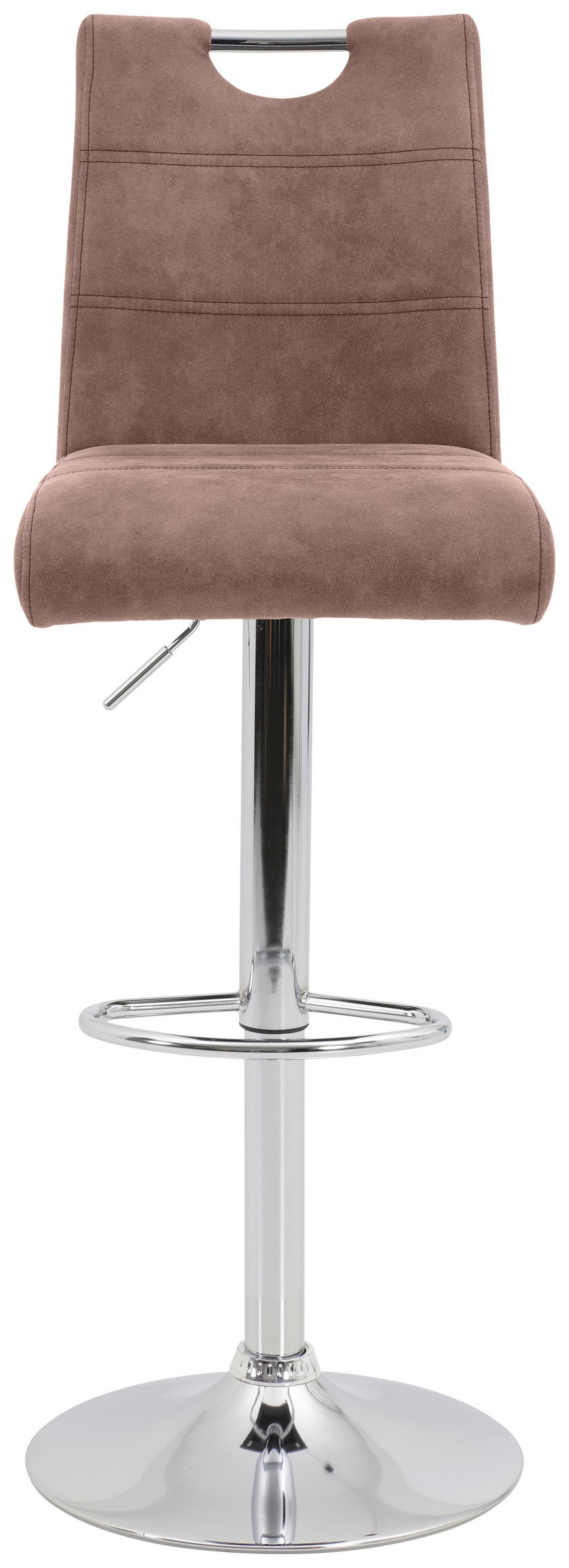 STOŁEK BAROWY MIRANDA II H - beżowy/kolor chromowy, Konventionell, metal/tkanina (38/97-119/50cm) - Carryhome