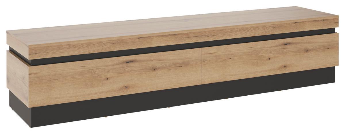 Tv Komoda Corte - siva/boje hrasta, Trend, drvni materijal/plastika (201,2/43,5/45cm) - Modern Living