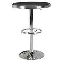 Bartisch American Diner ca. 60x68 cm Schwarz - Silberfarben, MODERN (60/68cm) - MID.YOU