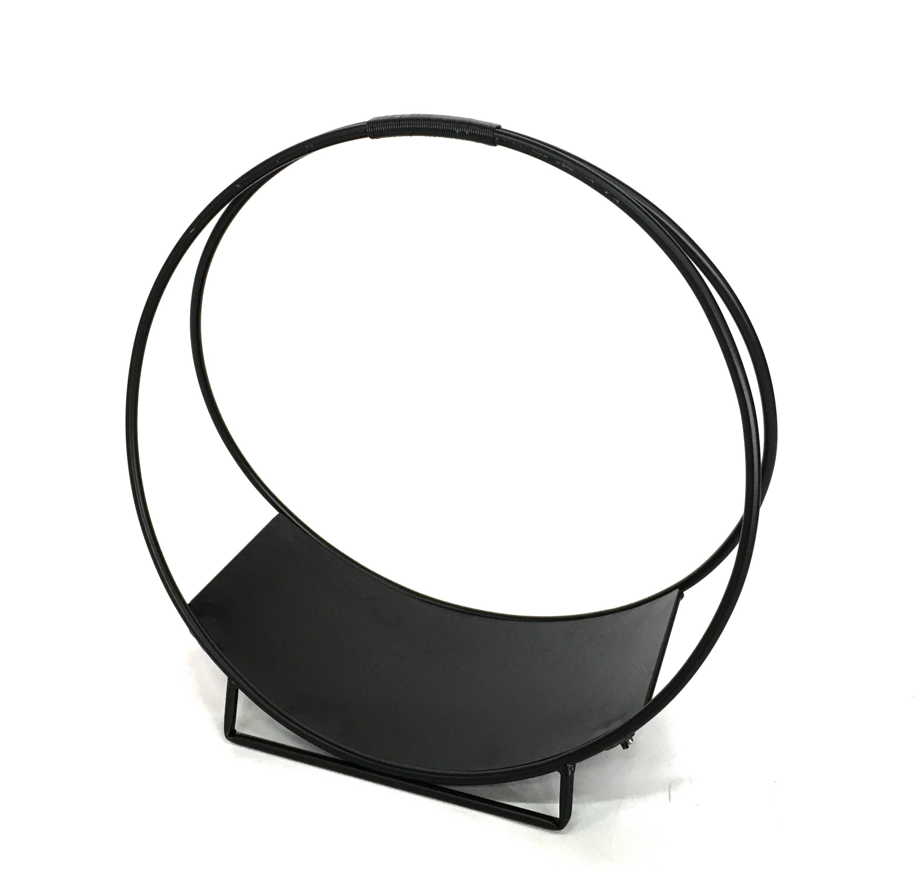 Kaminholztasche in Schwarz - Schwarz, MODERN, Metall (51/50/24cm) - Mömax