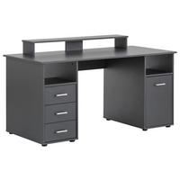 SCHREIBTISCH Niels, Anthrazit - Anthrazit/Silberfarben, MODERN, Holzwerkstoff/Kunststoff (150/70/70cm) - MID.YOU