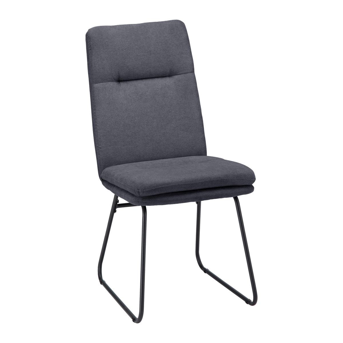 ZESTAW KRZESEŁ LEO - ciemnoszary/czarny, Modern, metal/tkanina (49/99/68cm) - Bessagi Home