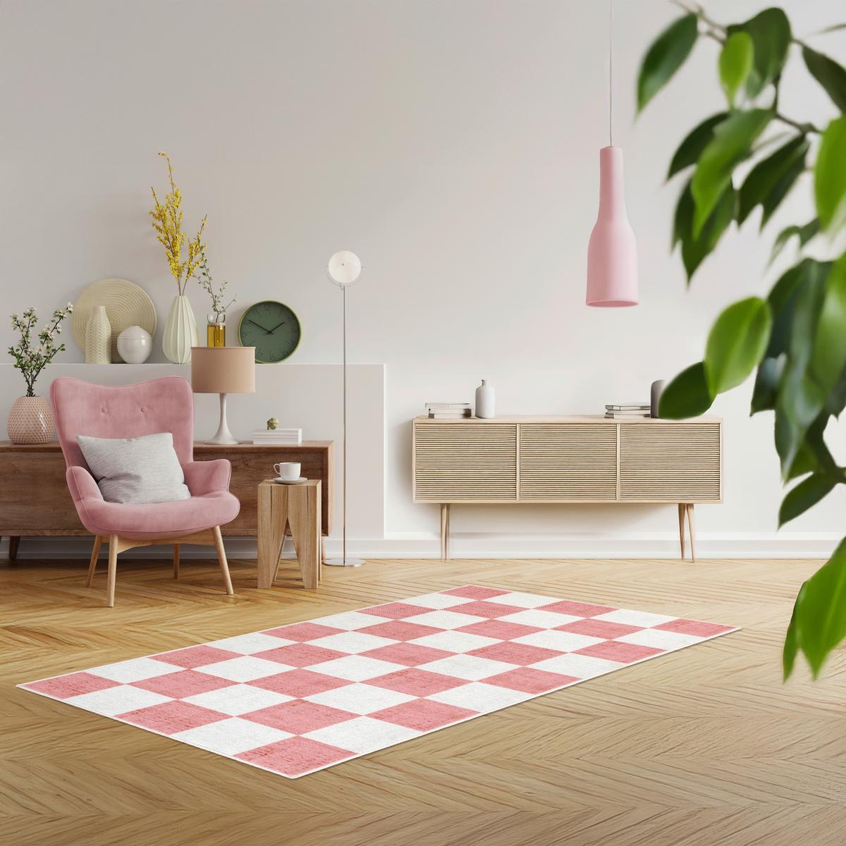 DYWAN TUFTOWANY JACK MESIO-URBAN8160 - szarobiały/jasnoróżowy, Design, tkanina (80/150cm) - Lindorug