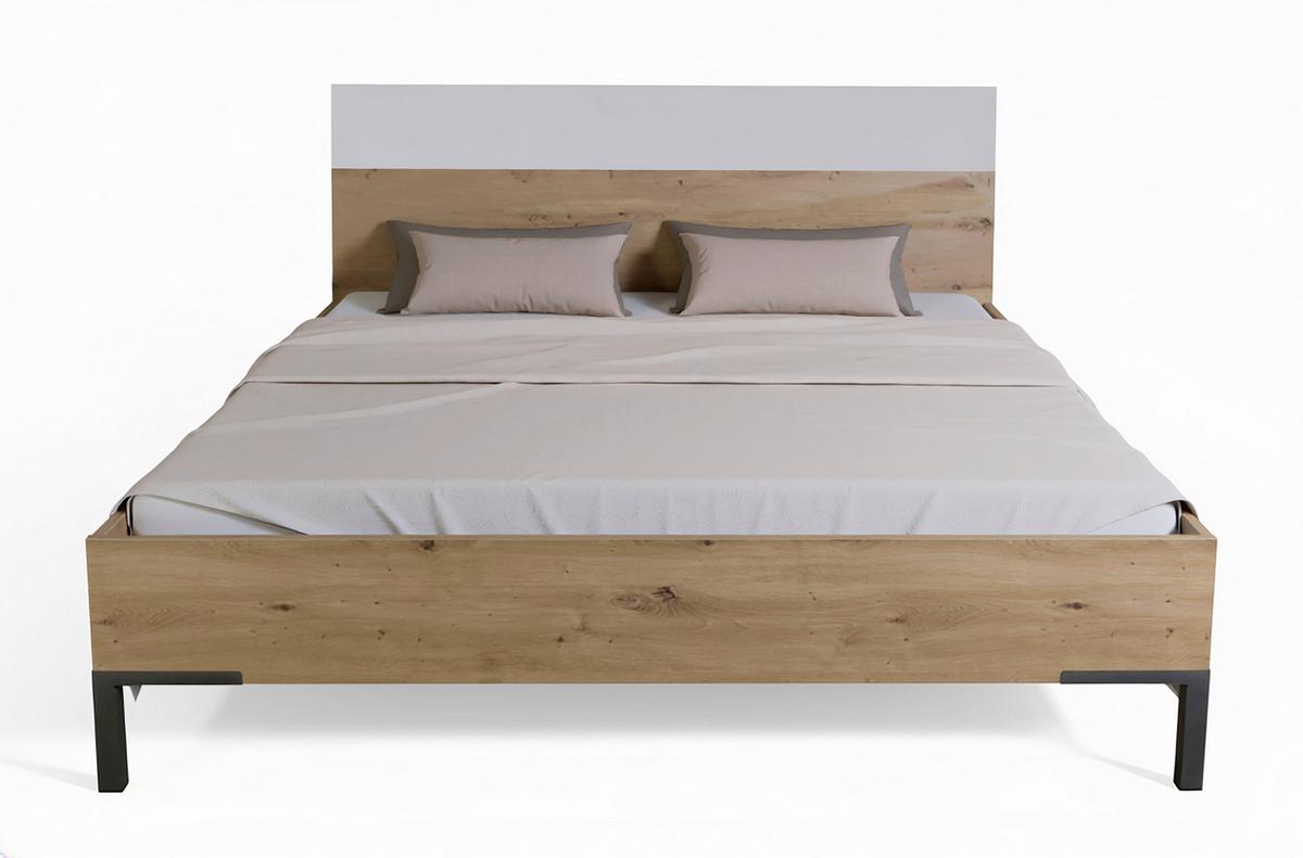 Krevet Sposami - kašmir/hrast Artisan, Moderno, drvni materijal/metal (180/200cm) - Premium Living