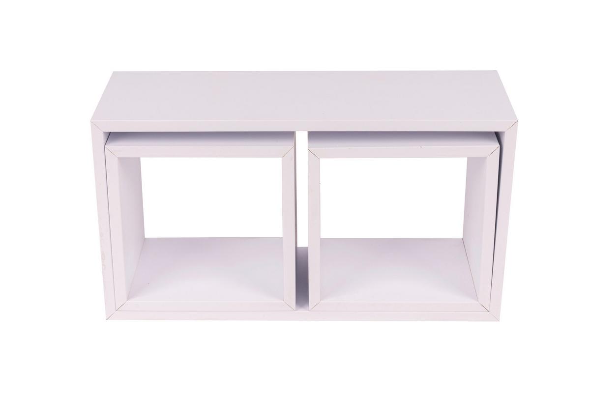Wandregal B422077-3 Hannah - Weiss, Basics, Holzwerkstoff (42/19/19/23/19/19/15/15/15cm) - Globo