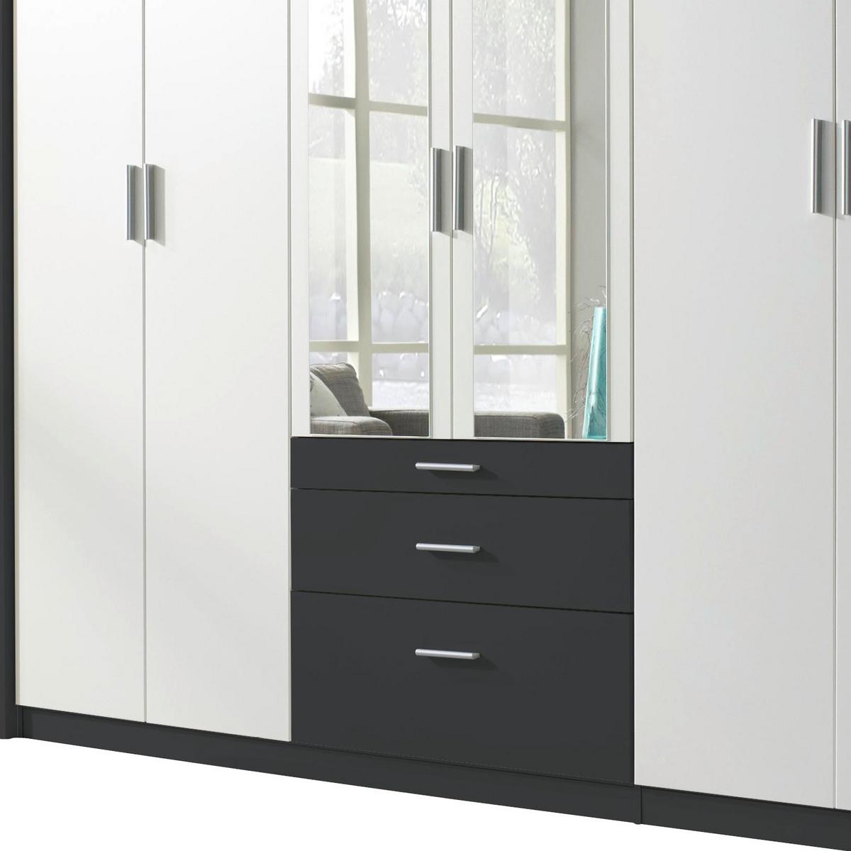 Ormar S Klasičnim Vratima Hildesheim - bijela/siva, Design, staklo/drvni materijal (275/231/56cm) - Modern Living