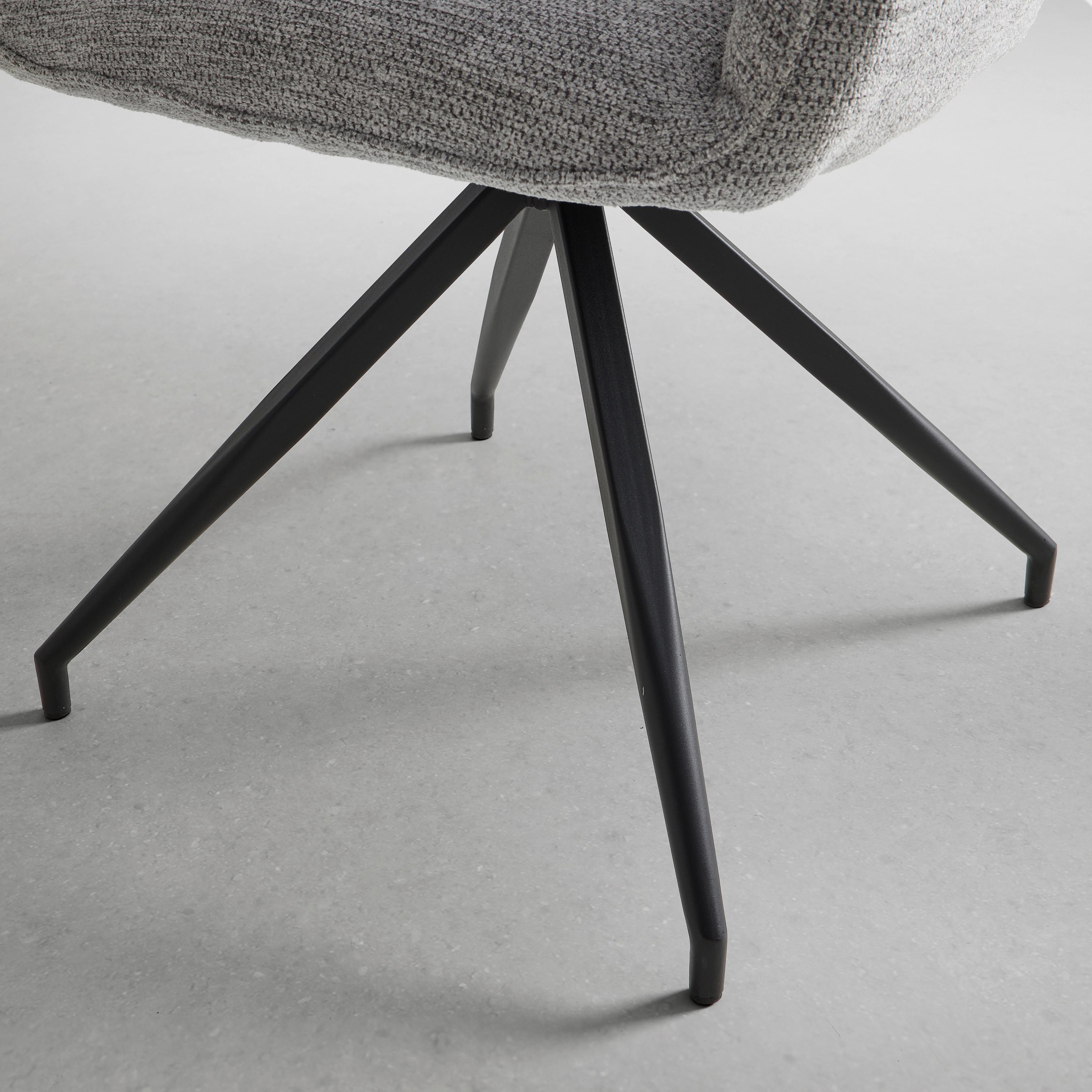 STOL MED ARMSTÖD PAOLO - grå/svart, Modern, metall/trä (57/89/62cm) - Bessagi Home