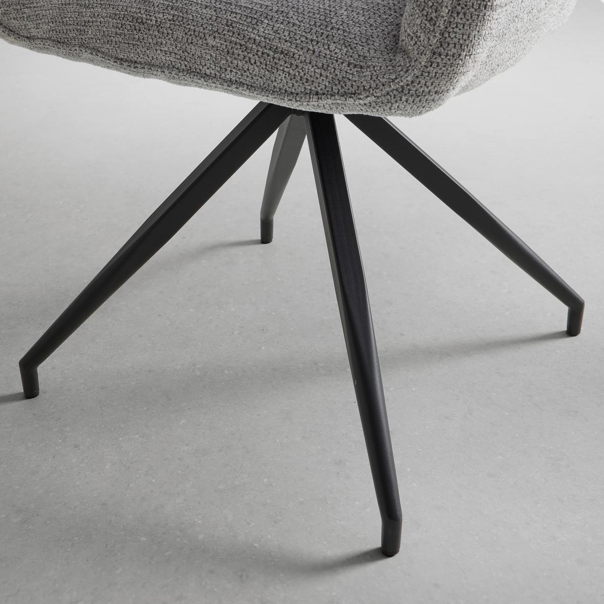 Armlehnstuhl Paolo Grau Webstoff Drehbar Gepolstert - Schwarz/Grau, MODERN, Holz/Textil (57/89/62cm) - Bessagi Home