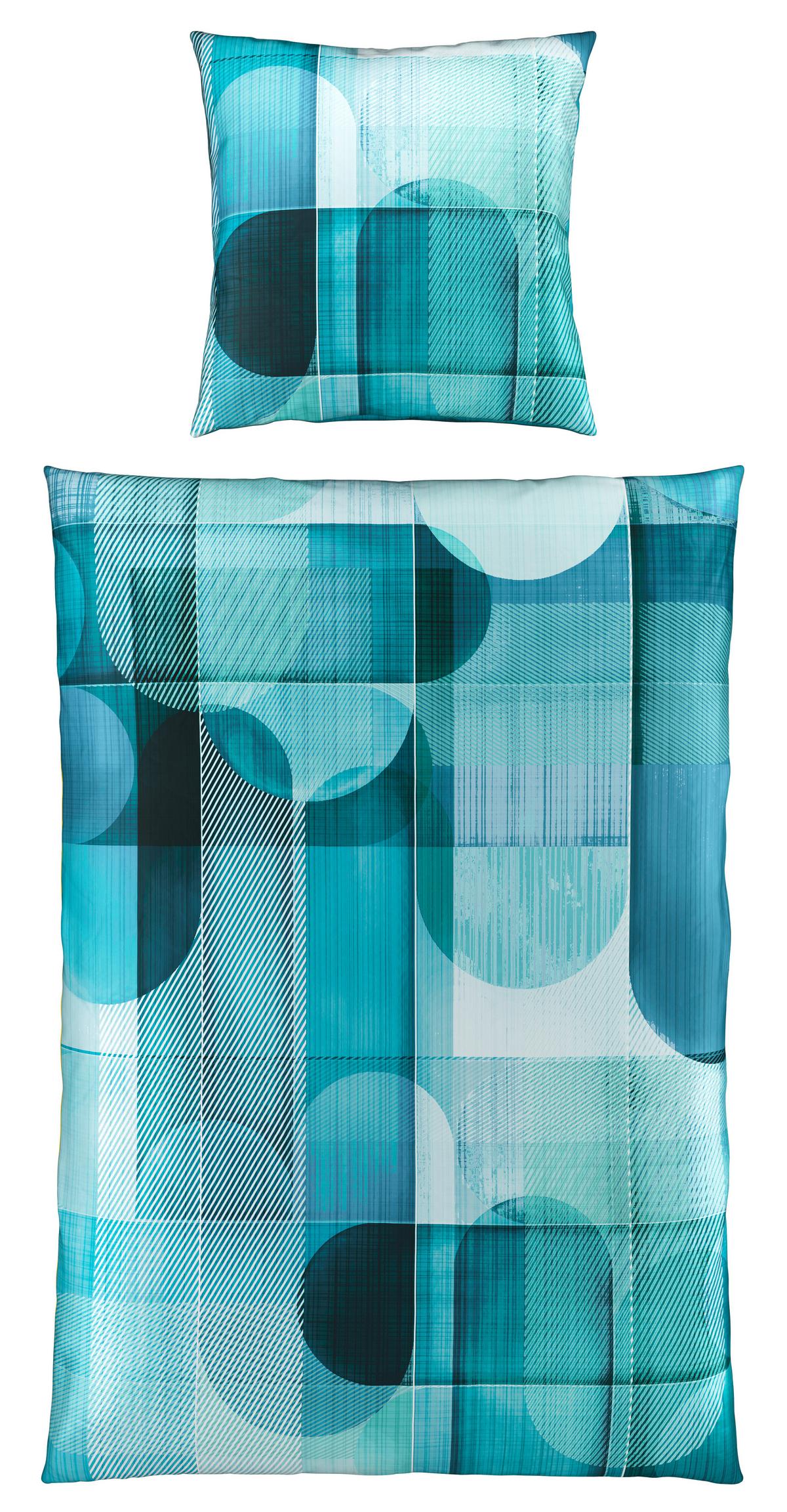 POŚCIEL DWUSTRONNA VARIO BLOCK - petrol, Design, tkanina (155/220cm) - Esposa
