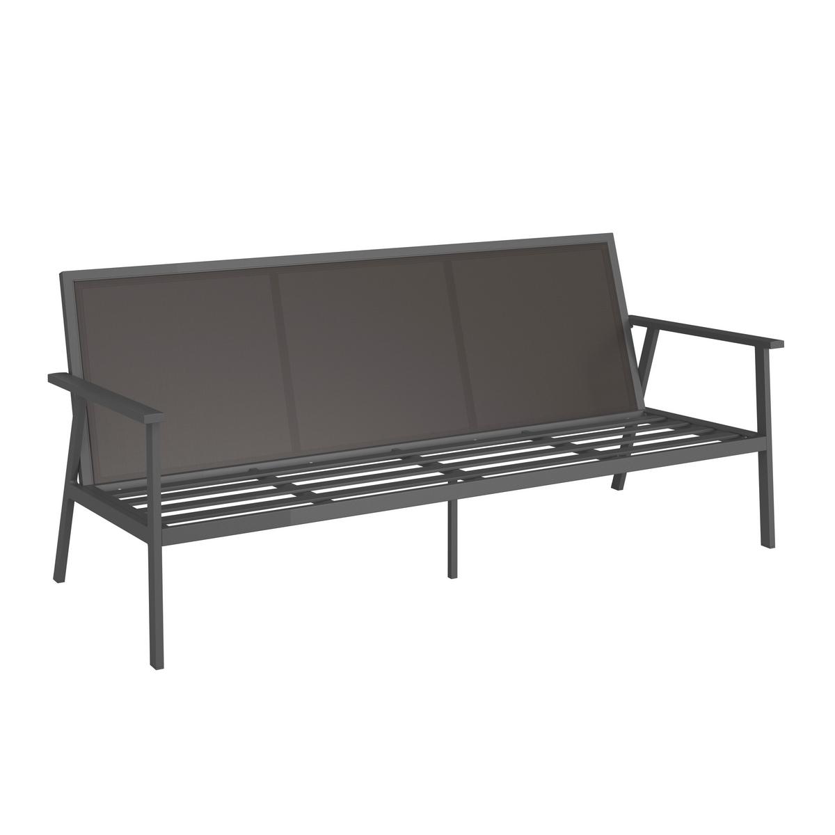 Lounge Garnitura Genua, Črna, Antracit, 4-Delno - črna/antracit, Moderno, kovina/steklo - Beldano