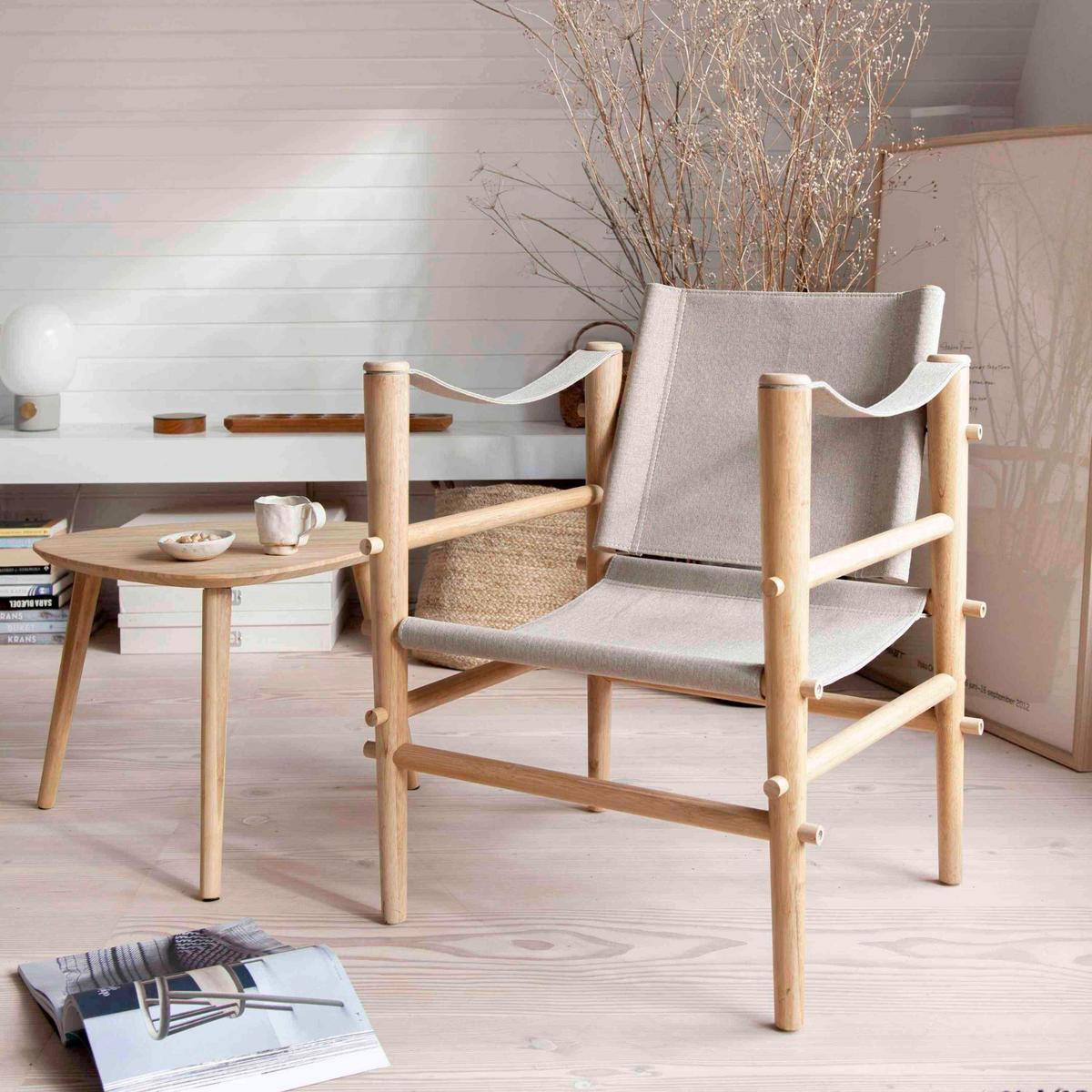 Loungesessel Safari - Beige/Naturfarben, Design, Holz (59/79/61cm) - MID.YOU