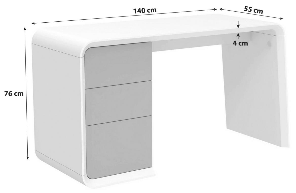 BIURKO MEMPHIS - biały/taupe, Lifestyle, materiał drewnopochodny (140/76/55cm) - MID.YOU