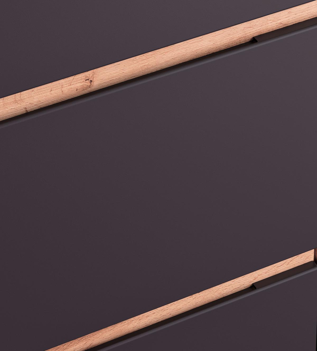 Küchenunterschrank Turin ca. 180x86 cm Grau/Wotaneiche - Eiche Wotan/Grau, Design, Holzwerkstoff (180/86/60cm) - Held