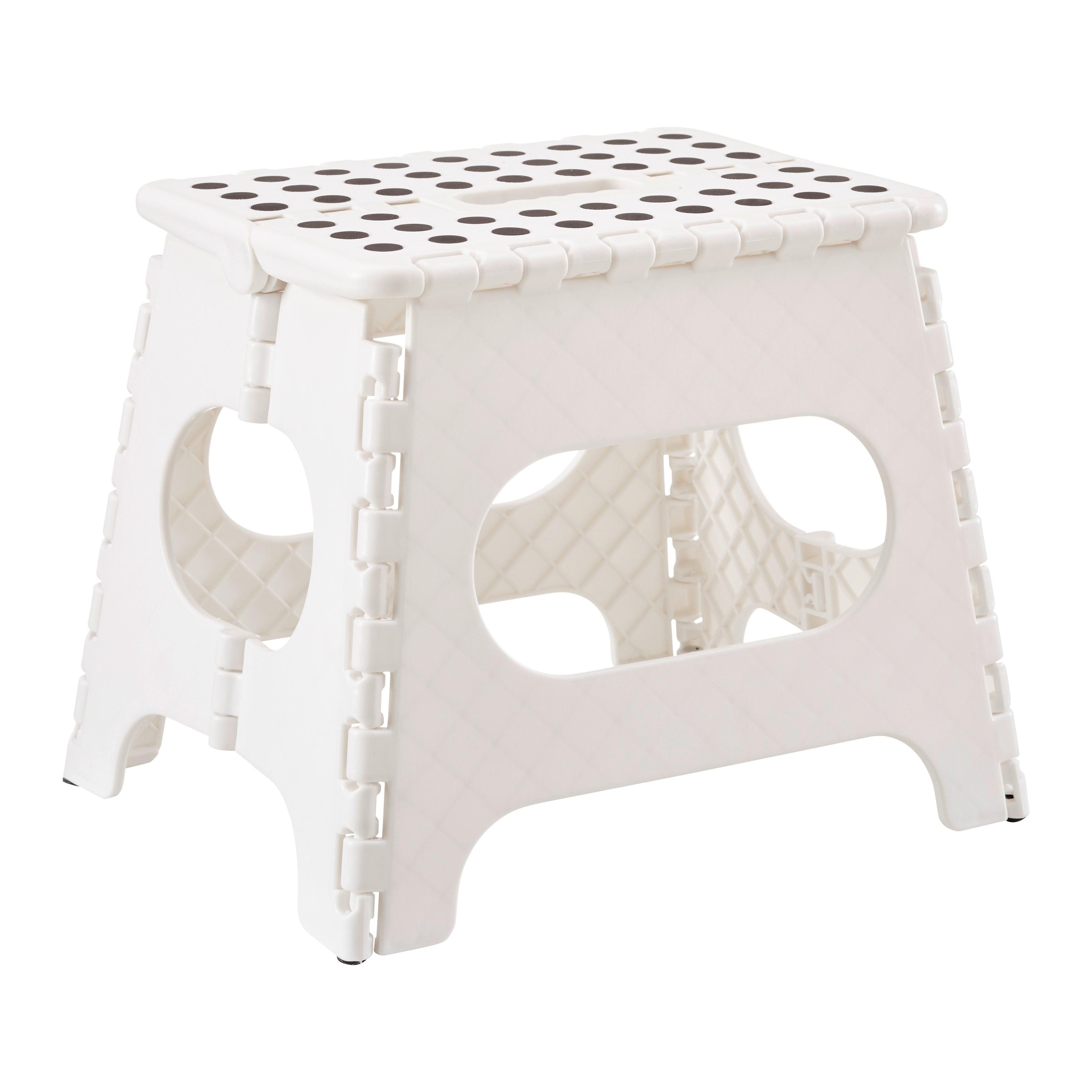 Klapphocker Kurt in Weiß - Weiß, KONVENTIONELL, Kunststoff (34/27/26cm) - Mömax