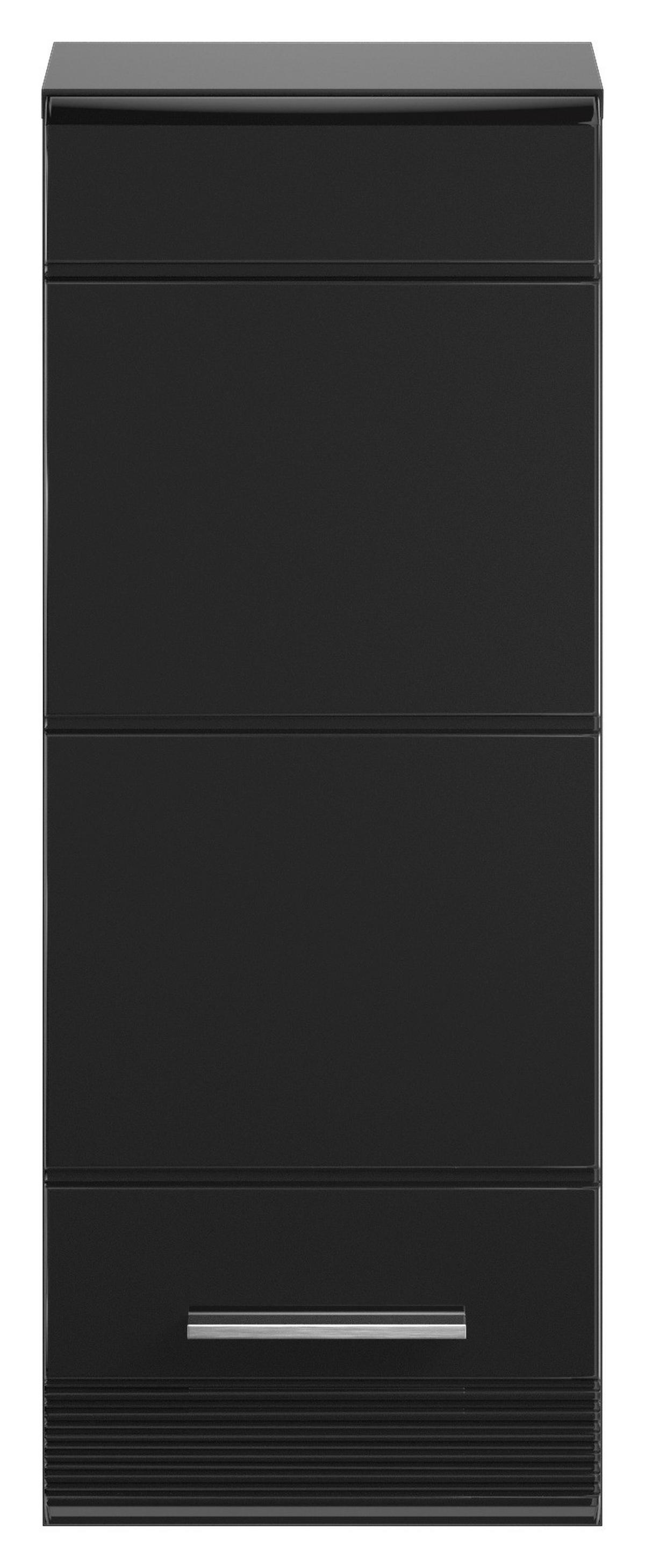 Hängeschrank Linus ca. 30x77 cm Schwarz - Schwarz Hochglanz/Schwarz, MODERN, Holzwerkstoff/Kunststoff (30/77/23cm) - MID.YOU