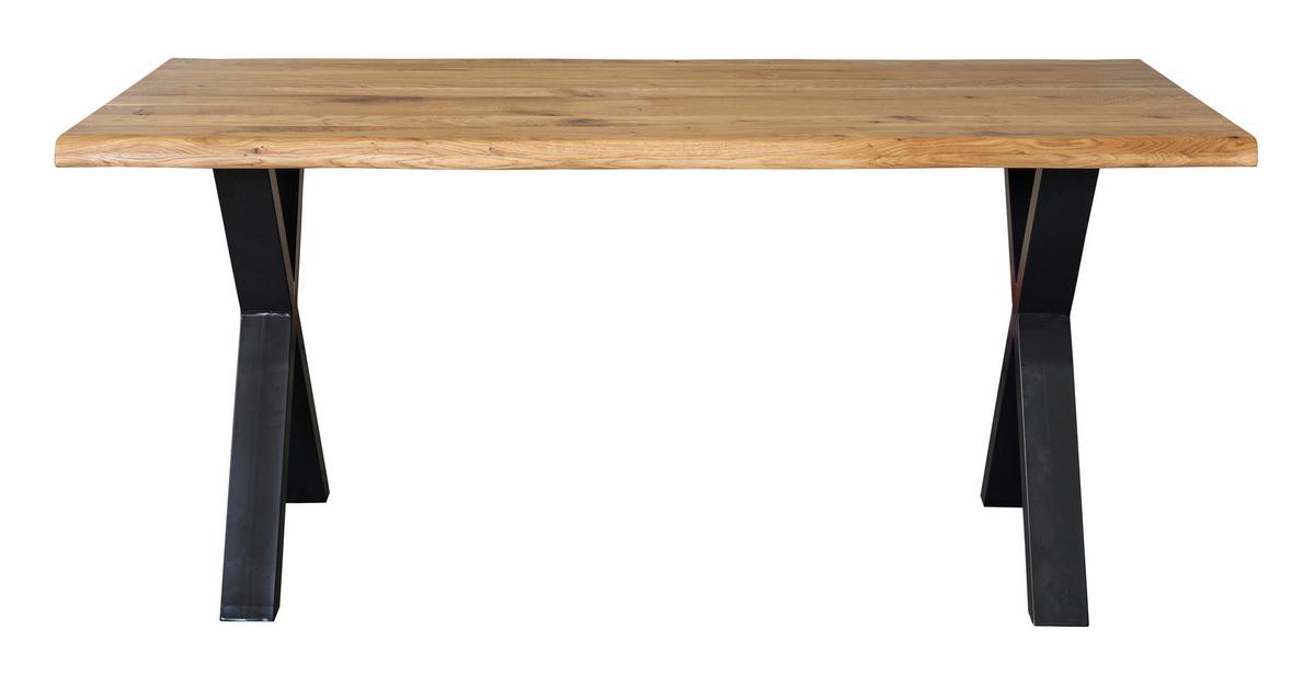 Schreibtisch Oak Eichefarben - Eichefarben/Schwarz, Natur, Holz/Metall (160/70/75cm) - Zandiara