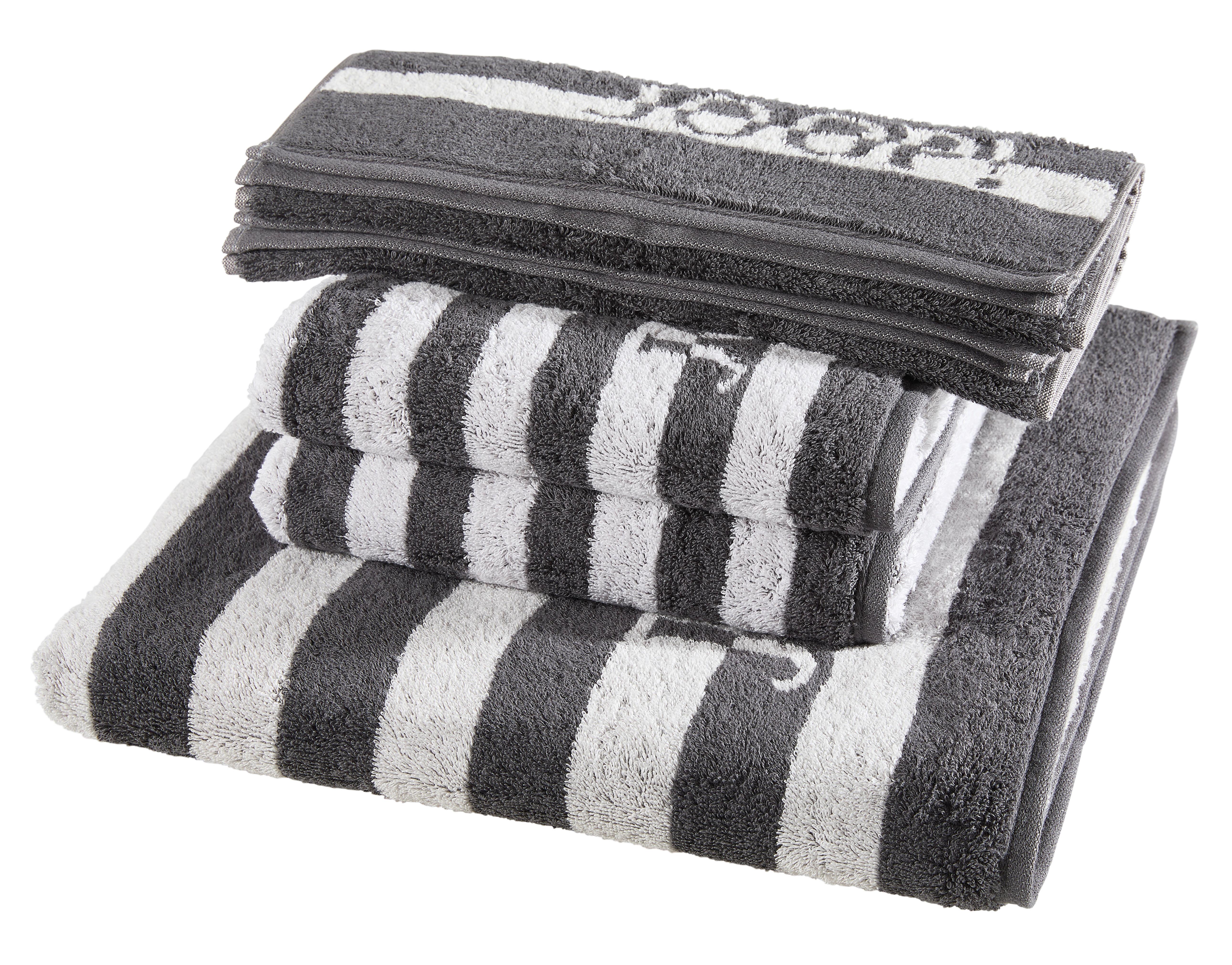 ZESTAW RĘCZNIKÓW FROTTE JOOP! SPLIT STRIPES - ciemnoszary/szary, Basics, tkanina - Joop!