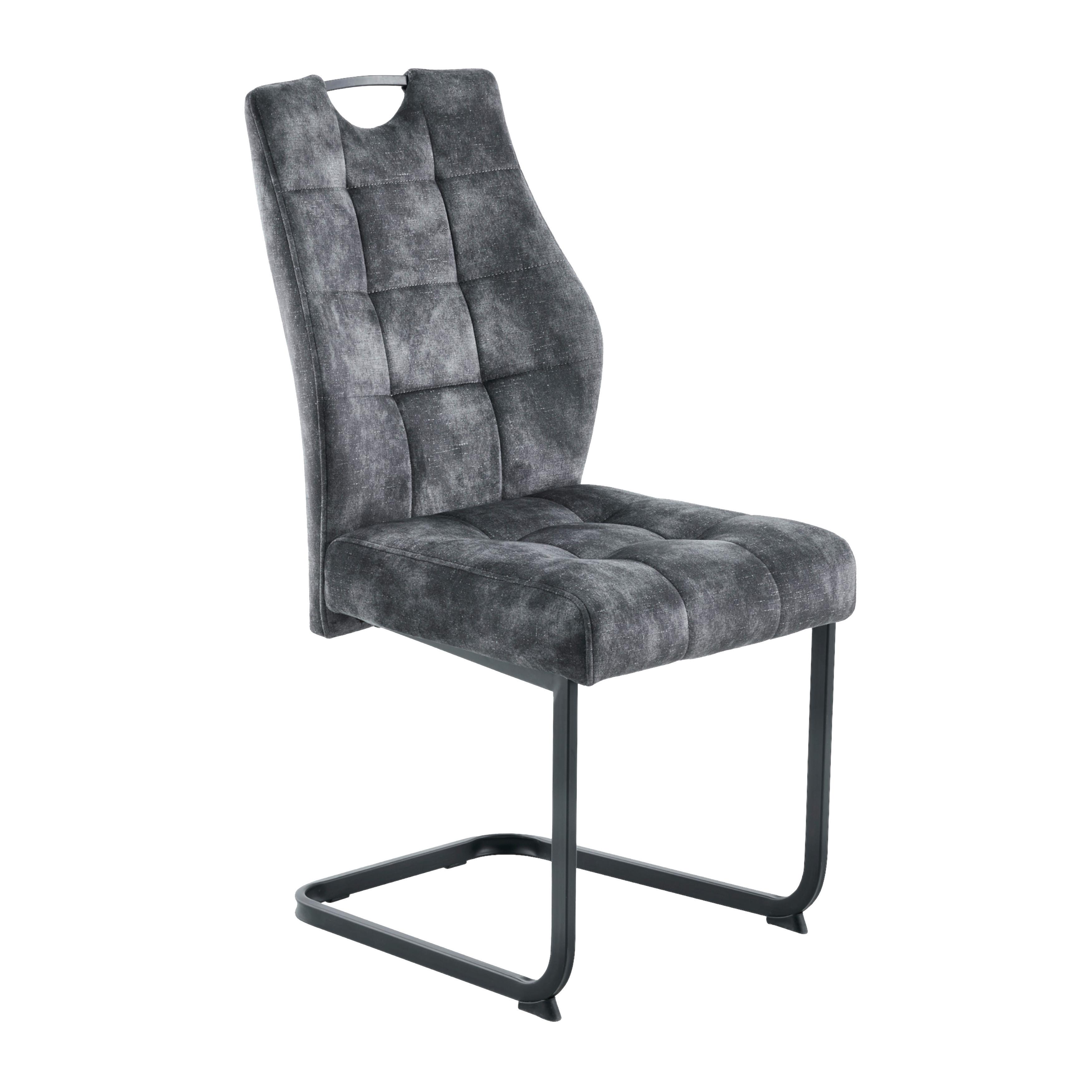 Nihajni Stol Emilia, Antracit - črna/antracit, Konvencionalno, kovina/tekstil (43/95/61cm)