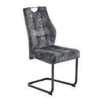 Stolica Emilia - crna/antracit, Konvencionalno, metal/tekstil (43/95/61cm) - Premium Living