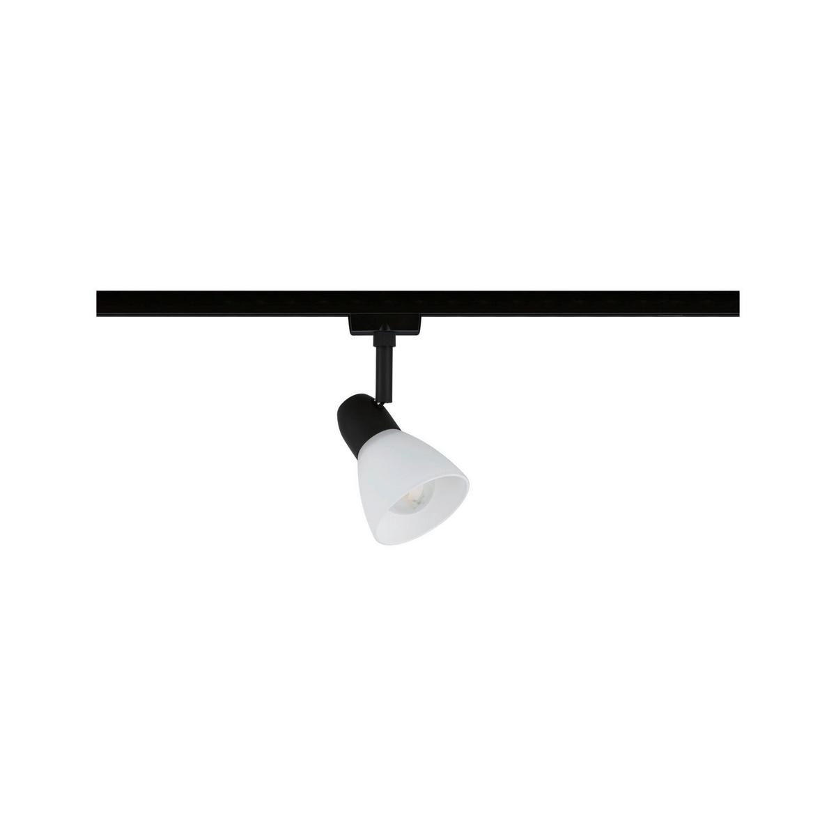 Schienensystem-Strahler Urail Caps Opal/Schwarz max. 20 Watt - Opal/Schwarz, Design, Glas/Metall (8,3/14,8cm) - Paulmann