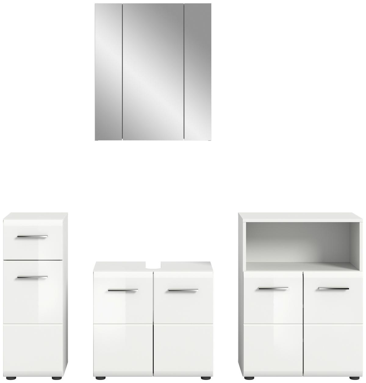 Kopalnica Ice, Bela - srebrne barve/črna, Moderno, umetna masa/leseni material (150cm) - MID.YOU