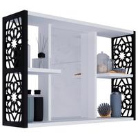 Omara Z Ogledalom Bamela, Črna, Bela - Moderno, leseni material (82/46/19cm) - MID.YOU