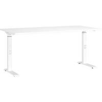Schreibtisch Ribera in Weiss - Weiss, Modern, Holzwerkstoff/Metall (160/80/68-91cm) - Premium Living